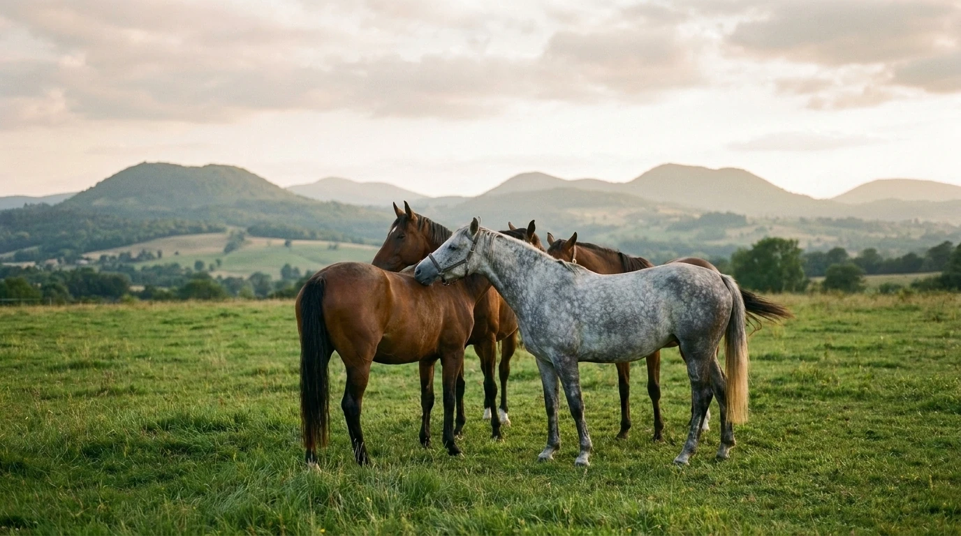 Les chevaux du Écurie de Cety en liberté, Haute-Loire